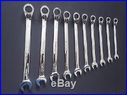 Snap On SOEXRM710 10pc Reversible Ratcheting Wrench Set 10mm-19mm