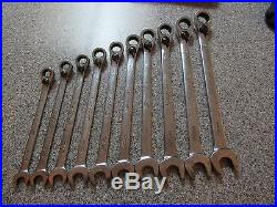 Snap-On SOEXRM710 Metric Flank Drive Plus Ratcheting Combo Wrench set 10mm-19mm