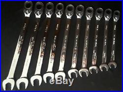 Snap On SOXRRM710 10PC Metric Flank Dr Plus Ratcheting Wrench Set