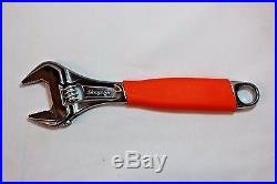 Snap On Tools Orange Adjustable Wrench Set 4pc. Flank Drive With Cushion Grips