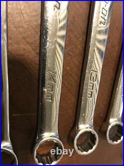 Snap On Tools USA Flank drive Wrench Set Metric 10-17mm OEXM707B Spanner 12pt 7p