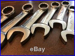 Snap On Tools USA Short Miget Stubby Metric Wrench Set 10-19mm Flank Drive 12pt