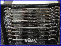 Snap-on10Pc Metric 12Pt Flank Drive Plus Ratcheting Box Wrench Set #SOEXRM710