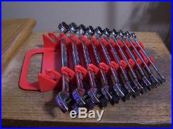 Snap-on 10Pc Chrome Metric Flank Drive Plus 12Pt Combination Wrench Set SOEXM710