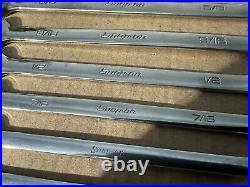 Snap-on 12 Piece Sae 12 Point Combination Wrench Set 1/4 7/8 Read