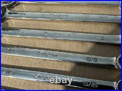 Snap-on 12 Piece Sae 12 Point Combination Wrench Set 1/4 7/8 Read