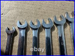 Snap-on 12 Piece Sae 12 Point Combination Wrench Set 1/4 7/8 Read