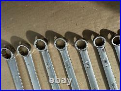 Snap-on 12 Piece Sae 12 Point Combination Wrench Set 1/4 7/8 Read