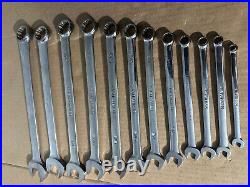 Snap-on 12 Piece Sae 12 Point Combination Wrench Set 1/4 7/8 Read