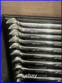 Snap-on 13pc 12-Point Metric Flank Drive Combination Wrench Set 10-22mm OEXM713B