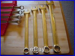 Snap-on 18 pc 12 Point Standard Length Metric Combination Wrench / Spanner Set