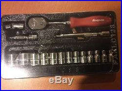 Snap-on 1/4 drive 117TMMO General Service Set METRIC 13pc Socket Red Ratchet