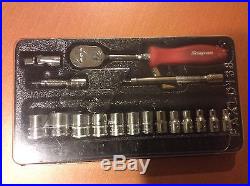 Snap-on 1/4 drive 117TMMO General Service Set METRIC 13pc Socket Red Ratchet
