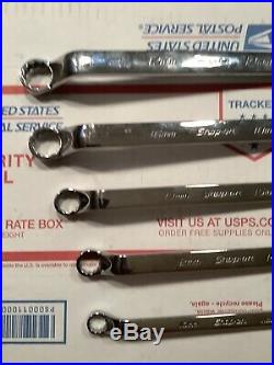 Snap-on 5 Piece Metric 60 Degree Deep Offset Box Wrench Set (XOM605)
