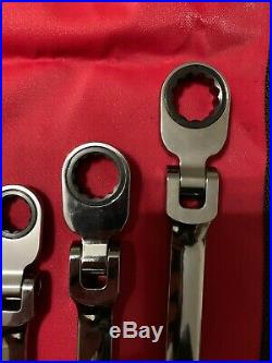 Snap on 5 pc 12-Point Metric Flank Drive Double Flex Ratcheting Box Wrench Set