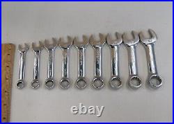 Snap-on 9 Pc Metric Stubby Combination Wrench Set, 10 19mm (missing 12) SM599