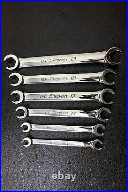 Snap-on 9mm-21mm RXFMS606B 6-piece Metric Flare Nut Line Wrench Set