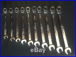 Snap-on Ratcheting Metric 12-Point Flank Drive Wrench Set 10-19mm SOEXRM710