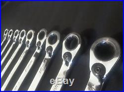 Snap-on Ratcheting Metric 12-Point Flank Drive Wrench Set 10-19mm SOEXRM710