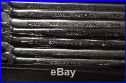 Snap-on SOEXM710 10 Piece 12pt Flank Open Combination Metric 10-19mm Wrench Set