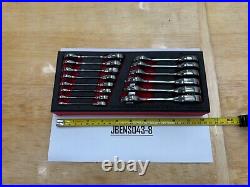 Snap-on Tools 14pc METRIC Short Ratcheting Combo Wrench Foam Set OXKRMET01FBR