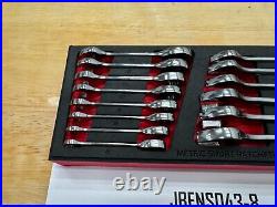 Snap-on Tools 14pc METRIC Short Ratcheting Combo Wrench Foam Set OXKRMET01FBR