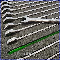 Snap-on Tools 23pc SAE Metric MASTER Reverse Ratcheting Wrench Set SOXRRSET1BGA