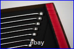 Snap-on Tools NEW SOEXM01FMBR 13Pc Metric Combination Wrench Set RED Foam 7-19mm