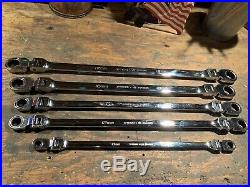 Snap-on XFRM705 5 Piece Long Flex Head Ratcheting Box End Wrench Set