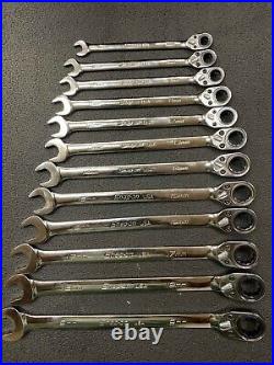Snap on combination ratcheting wrench set metric flank drive plus Dual 80 8-19mm