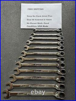 Snap on ratchet wrench set metric flank drive plus