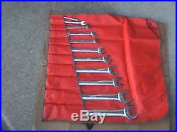 Snap on tools 11 piece metric 7mm-32mm open end wrench set C116B