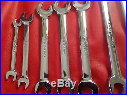 Snap on tools 11 piece set metric 7mm-32mm open end wrench set C116B