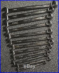 Snapon 12 Piece Metric Open Box Wrench Set 8 10 11 12 13 14 15 16 17 18 19 21 MM
