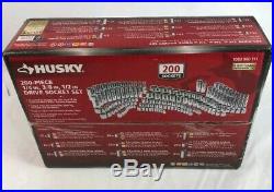 Socket Set 200 Piece Husky 1/4 3/8 1/2 Drive Chrome Auto Home Shop Mechanics