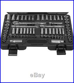 Socket Wrench Set 1/4 & 3/8 Drive Storage Box Case Metric & SAE Corrosion Res