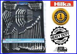 Spanner Set Hilka 50 Piece Large Metric Ring Open End Wrench Spanners Kit