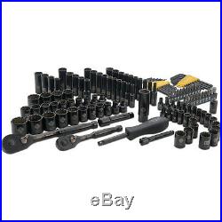 Stanley 123 Piece Mechanics Tool Set Standard SAE Metric Hard Case Garage Black