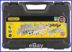 Stanley 123-Piece Socket Ratchet Tools Set Metric 1/4 3/8 Drive SAE Repair NEW