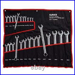 Sunex Tools 9917MPRA Metric V-Groove Combination Wrench Set 8mm 32mm Fully