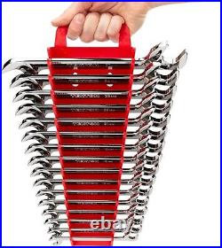 TEKTON Angle Head Open End Wrench Set, 16-Piece (10-27 mm) Holder Made in USA