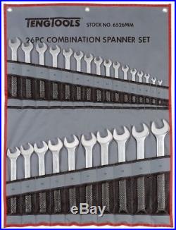 TENG TOOLS 6526mm 26 Piece Combination Spanner Set 6 32mm in Tool Roll