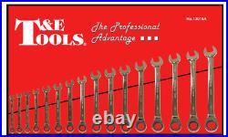 T&E Tools 16pc Metric Ratchet Wrench Set