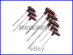 T Handle Hex Allen Keys Set Metric 8 Piece Wrench 2 2.5 3 4 5 6 8 10mm Ball end