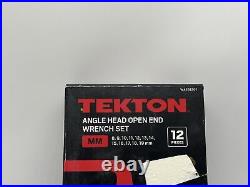 Tekton WAE91201 12PC Angle Head Open End Wrench Set New Unopened