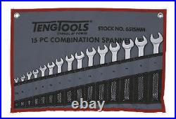 Teng Tools 6515MM 15 Piece Metric Combination Spanner Set 5.5-19mm