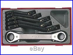 Teng Tools 6 Piece Ratcheting Ratchet Ring Spanner Wrench Set 6mm 22mm + Case