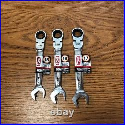 Tone Oscillating Quick Ratchet Ring Wrench 10 Size Set withWrench Holder x 2