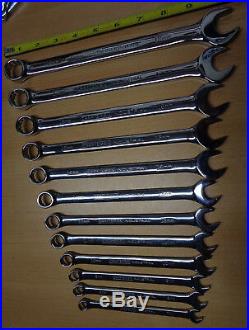 USA Made CRAFTSMAN INDUSTRIAL 12pc METRIC Fully Polished WRENCH SET Long 7-18mm