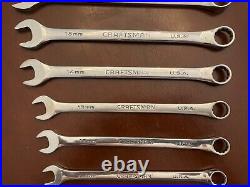 USA Made CRAFTSMAN PROFESSIONAL METRIC WRENCH SET Polished Combination 13pc